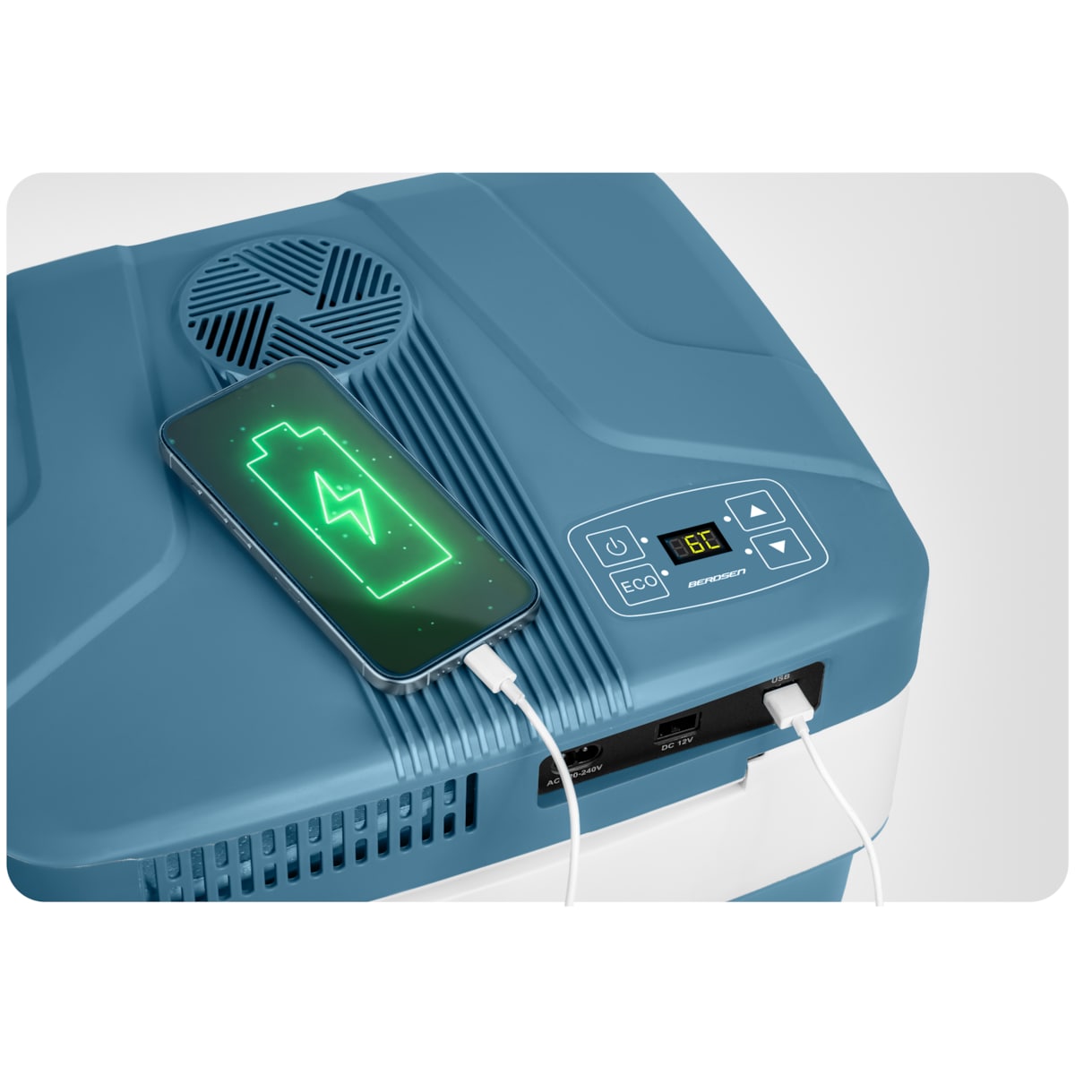 Lodówka turystyczna samochodowa 12V/230V USB funkcja grzania 29l Berdsen