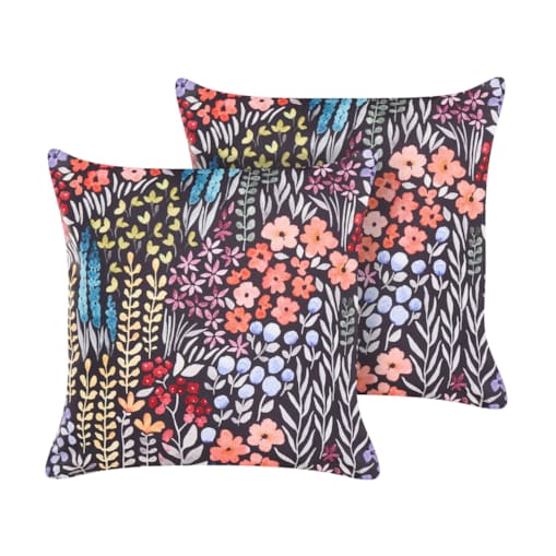 2 poduszki ogrodowe w kwiaty 45 x 45 cm wielokolorowe CASTELARO