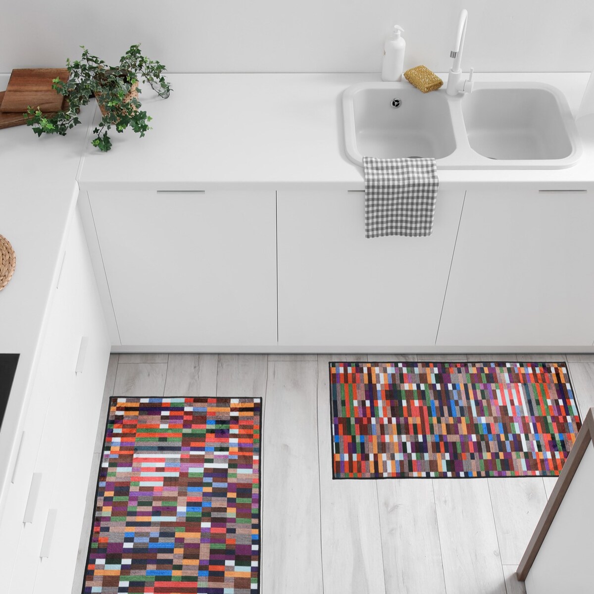 Dywan, chodnik nowoczesny geometryczny Piksel 50x80 cm e-floor wielokolorowy