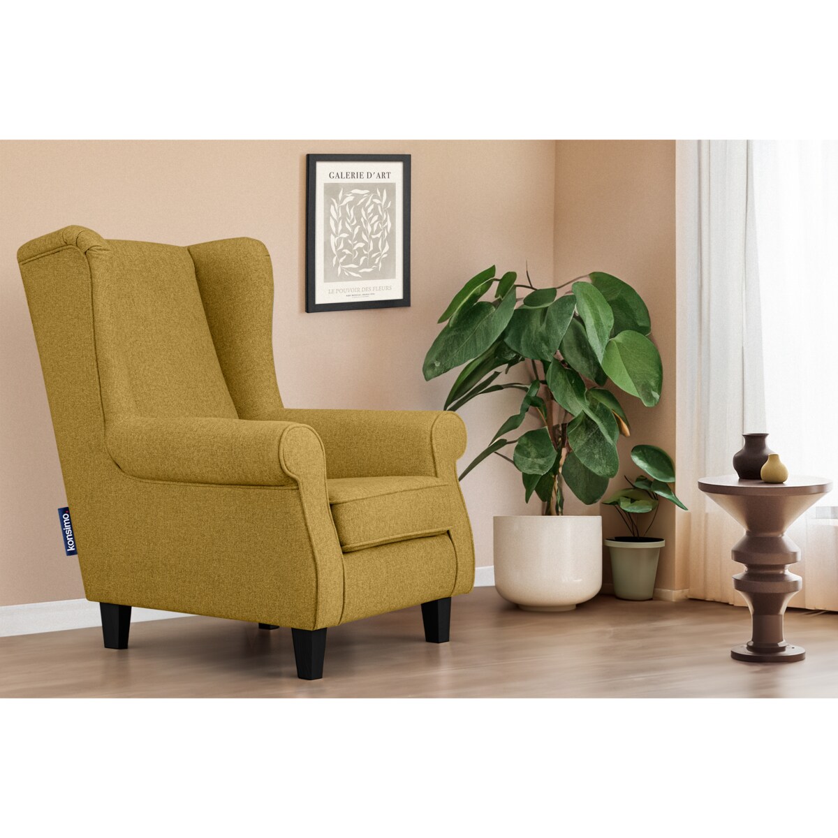 KONSIMO MILES Fotel, kolor żółty