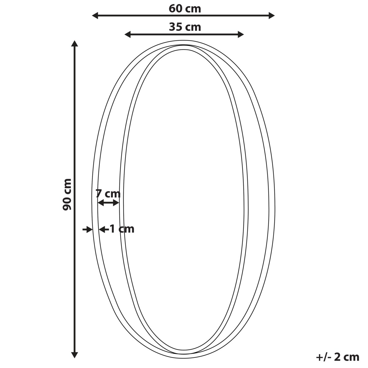 Lustro ścienne BESSON 55 cm 90 cm Metal Złoty