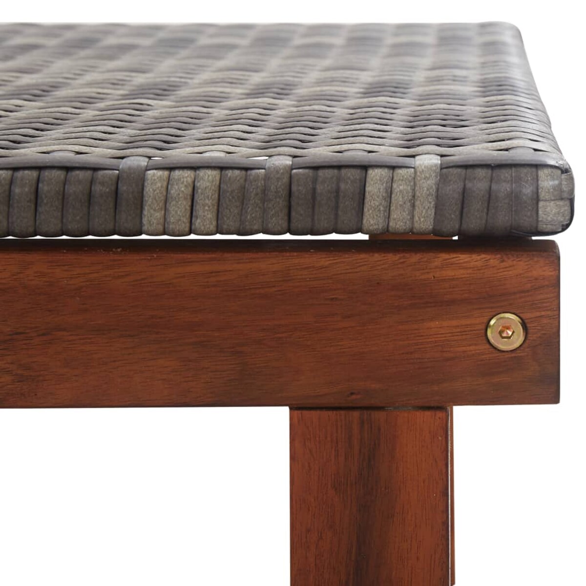 vidaXL Leżak, polirattan i lite drewno akacjowe, szary