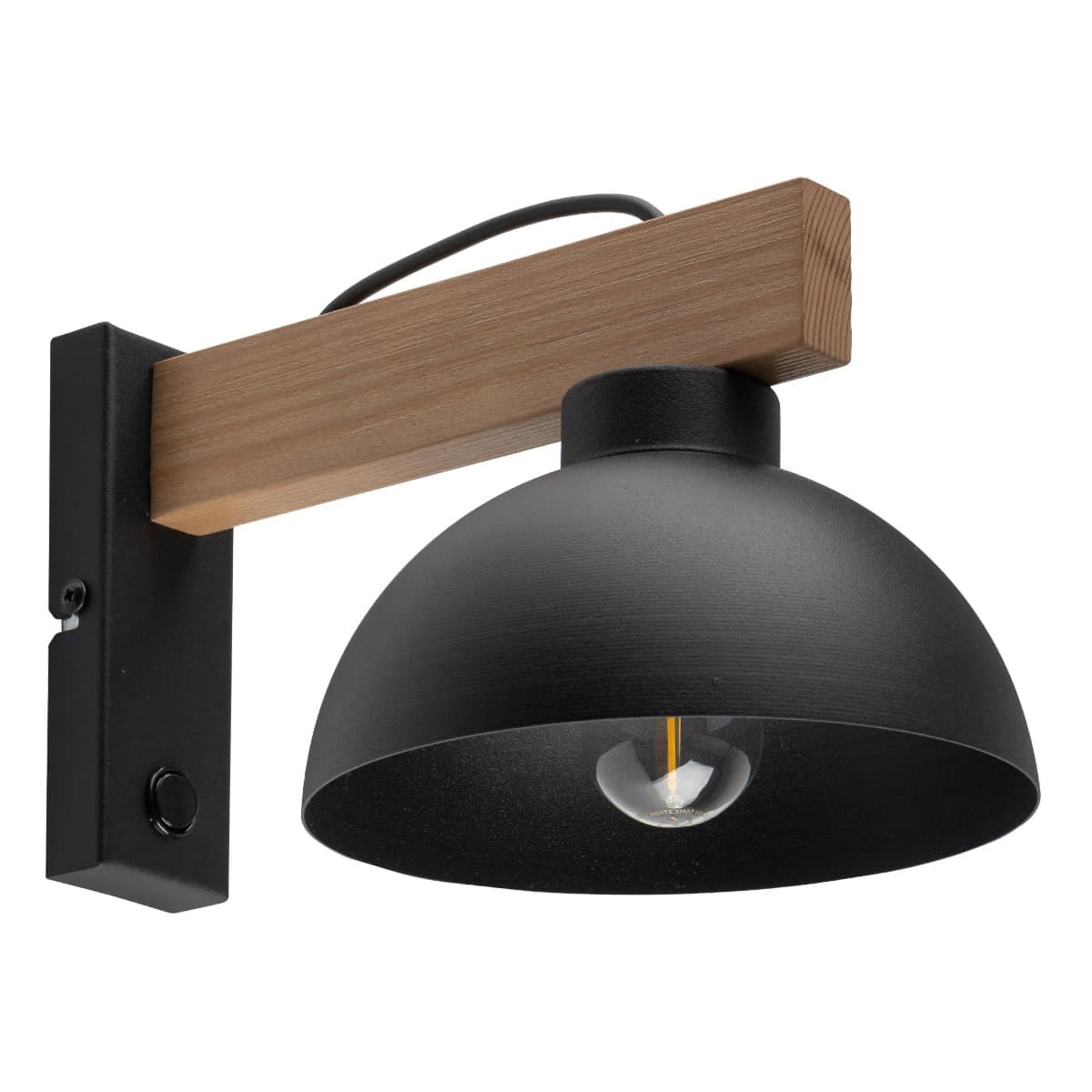 Rustykalny kinkiet z włącznikiem Oslo 4961 TK Lighting drewniany czarny