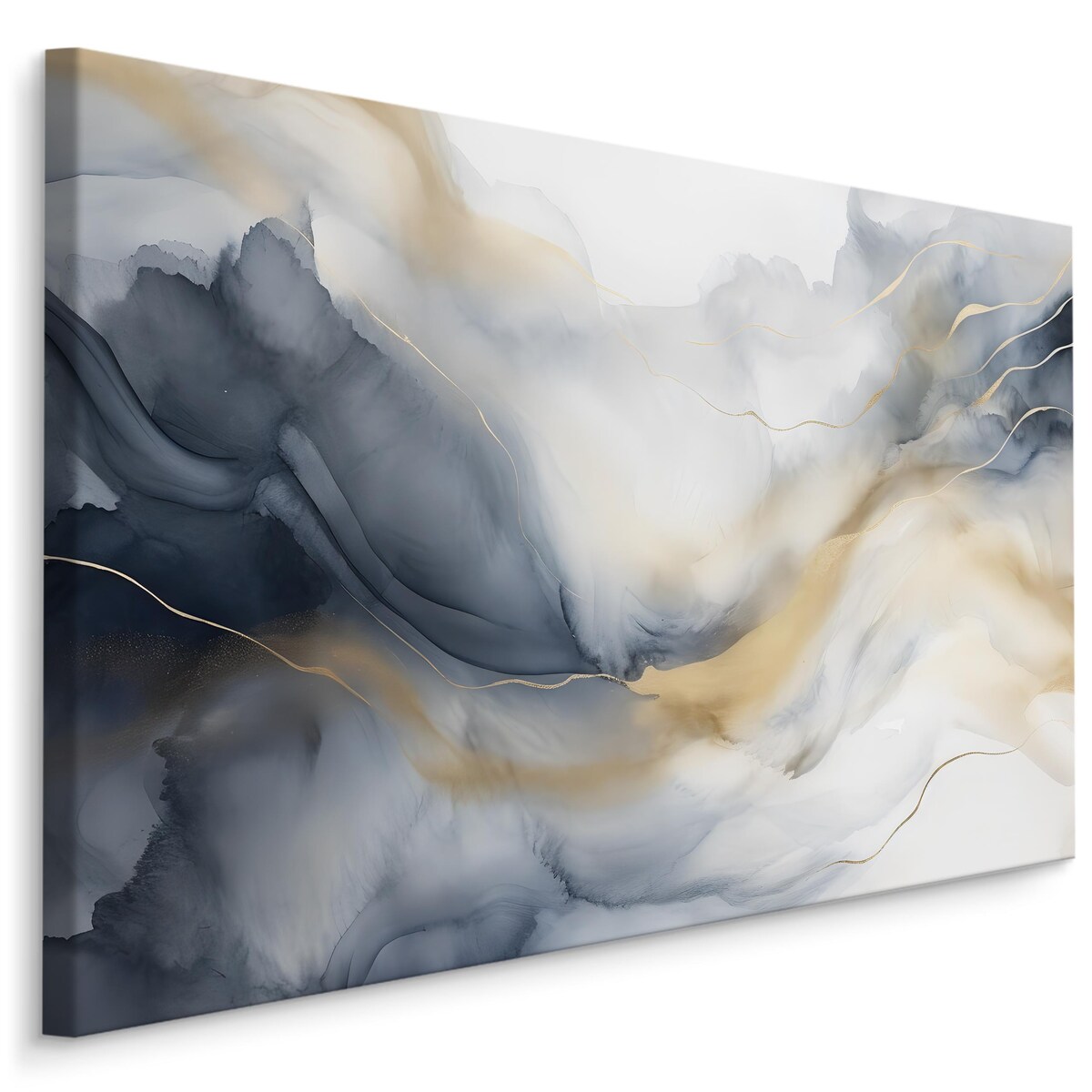 Obraz Do Sypialni MARMUR Z Elementami Złota Akwarela Abstrakcja 70x50cm