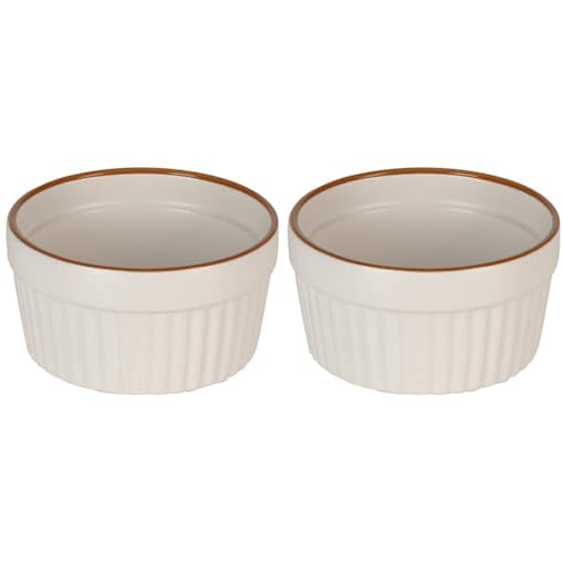 Kokilki do zapiekania, porcelanowe, 2 sztuki, 200 ml, Ø 10 cm, kolor beżowy