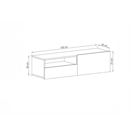 Wisząca Szafka RTV Komoda Loft Kaszmir MAT szuflada 120 cm