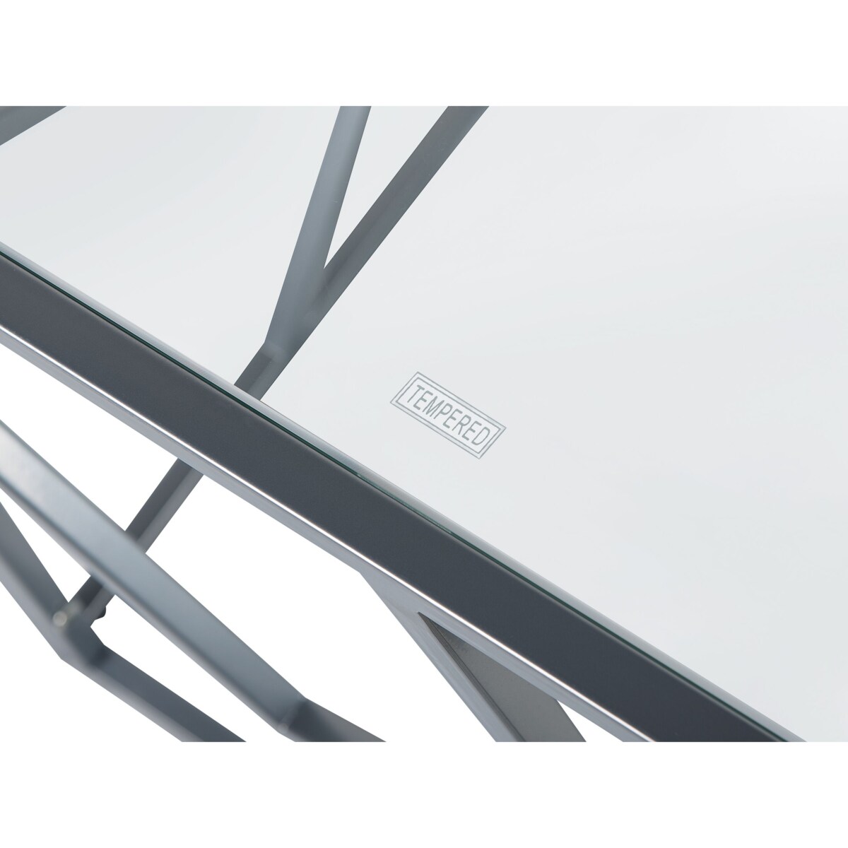 Stolik pomocniczy szklany srebrny ORLAND