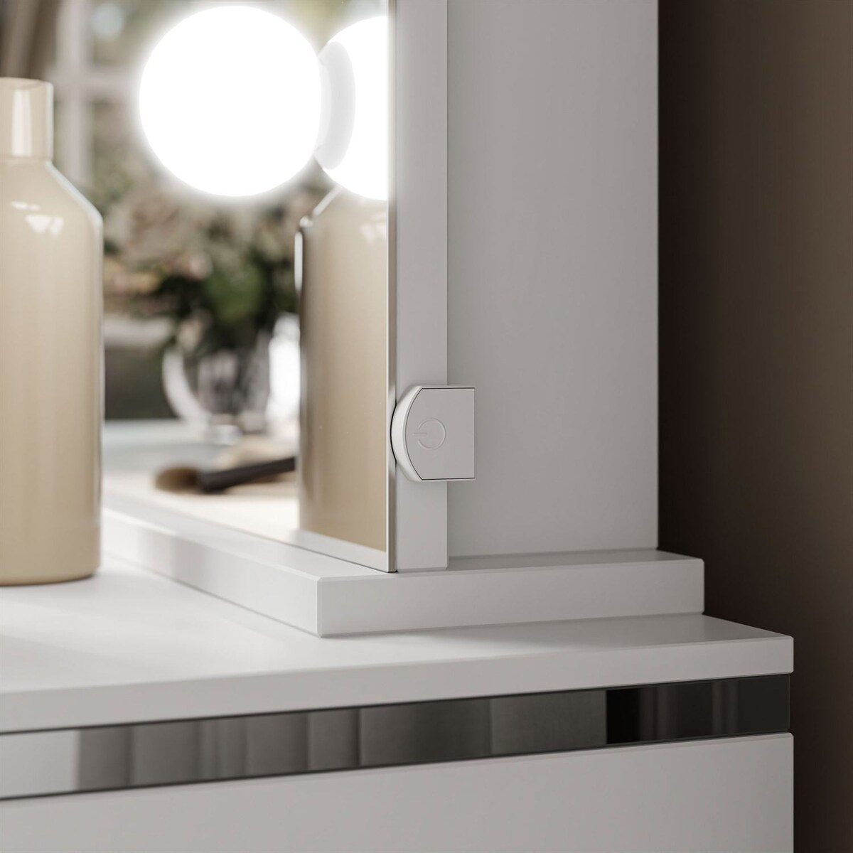 Toaletka AURORA II SILVER ELITE LED biały połysk