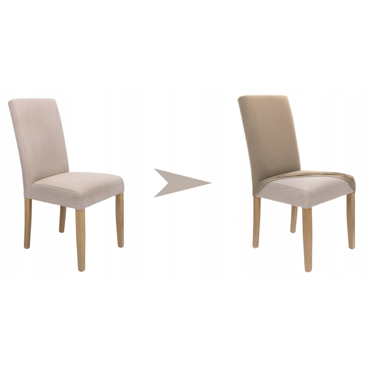 POKROWIEC NA KRZESŁO BEŻOWY ELASTYCZNY [21DB]