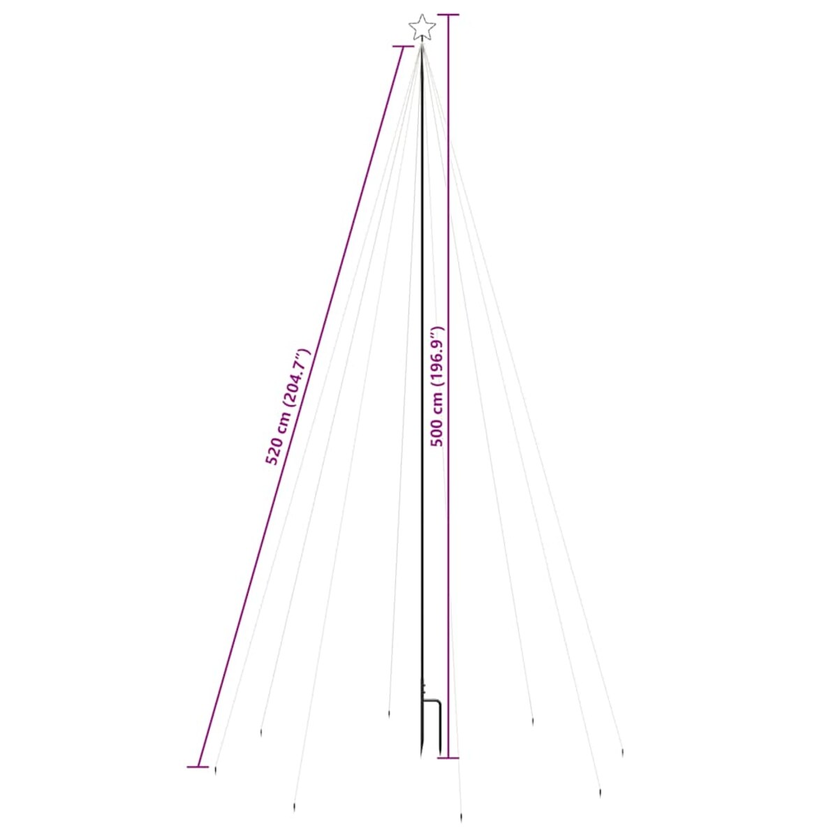 vidaXL Choinka LED do wewnątrz i na zewnątrz 800diod LED Zimna biel 5m