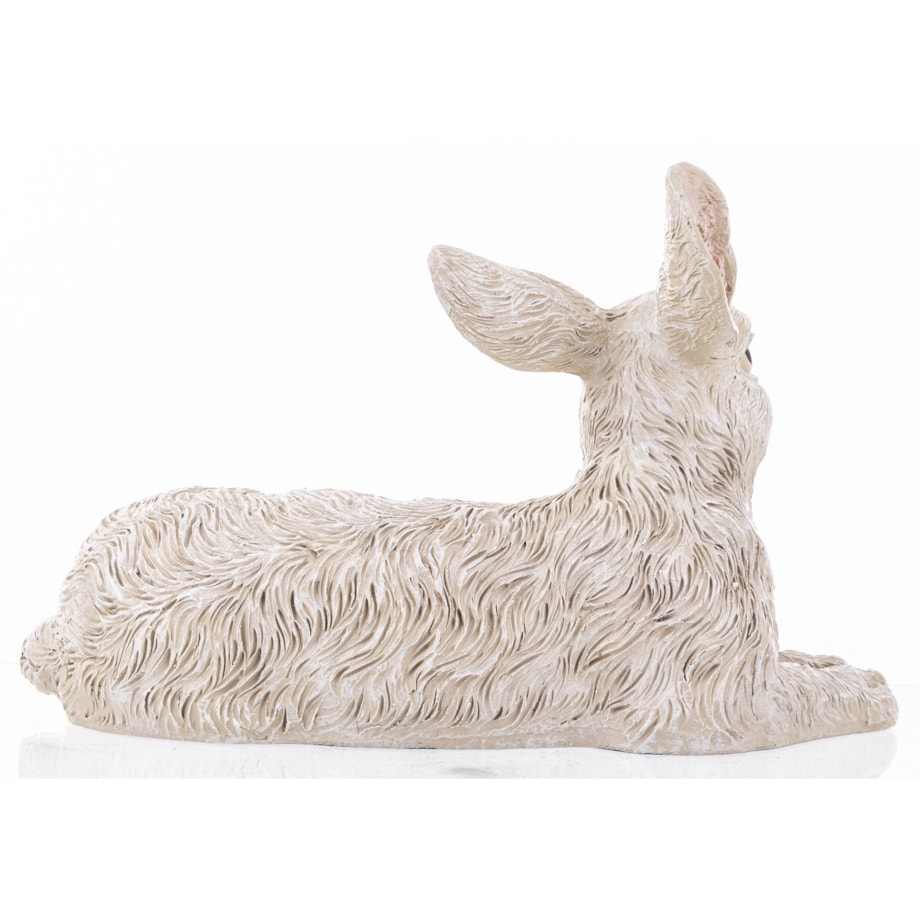 Dekoracja - biały królik 21x34x22 cm PELUCHE leżący