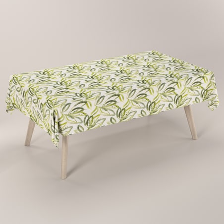 Obrus prostokątny 130 x 130 cm biało-zielony
