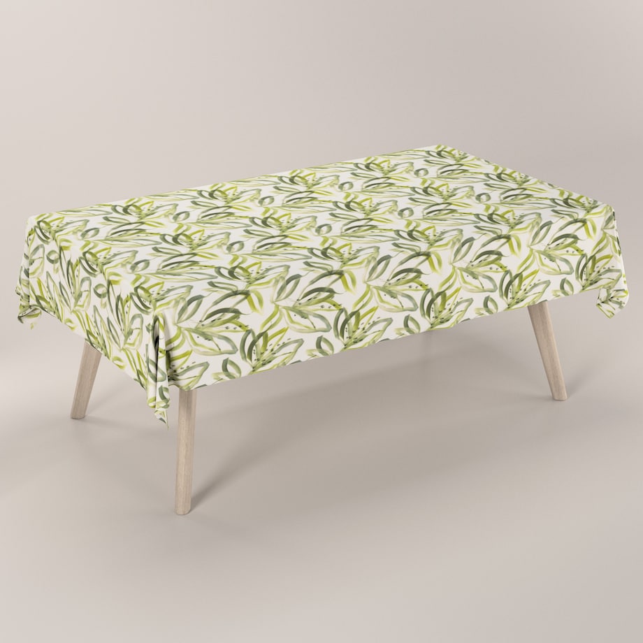 Obrus prostokątny 130 x 130 cm biało-zielony