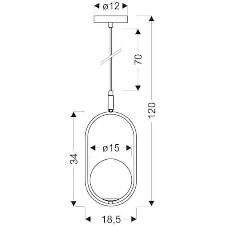 Wisząca LAMPA modernistyczna CORDEL 31-73457 Candellux metalowa OPRAWA zwis szklana kula ball mosiężna biała