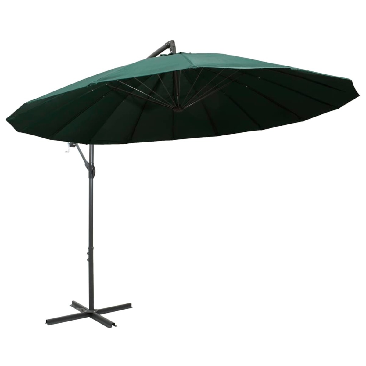 vidaXL Parasol ogrodowy, wiszący, zielony, 3 m, słupek aluminiowy