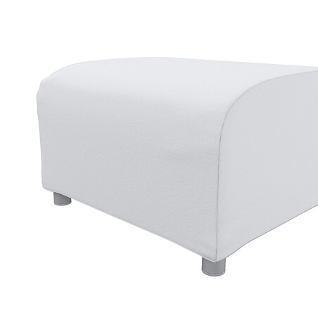 Pokrowiec na podnóżek Klippan, biała bukla, 53 x 53 x 32 cm, Boucle Teddy