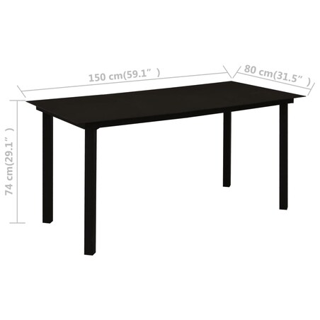 vidaXL 5-cz. zestaw mebli ogrodowych, rattan PVC, czarny