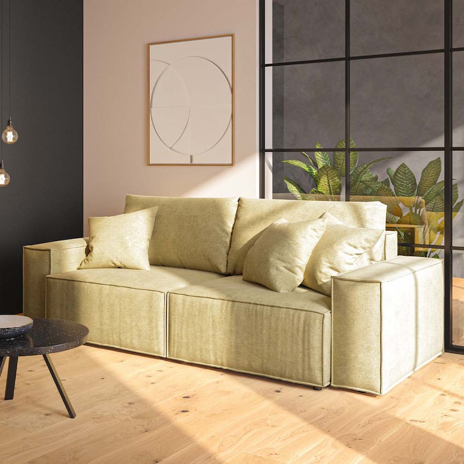 Melow 3-osobowa rozkładana sofa - oliwkowa