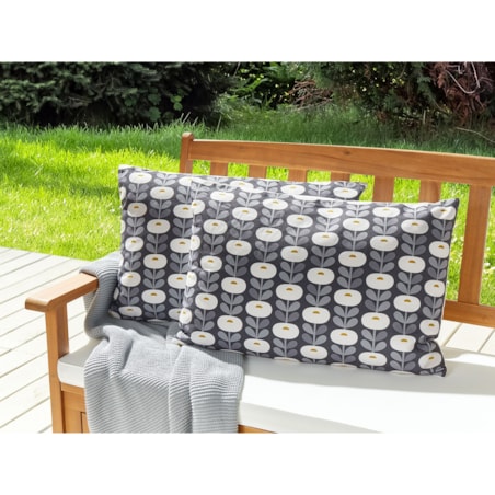 2 poduszki ogrodowe wzór geometryczny szare 40 x 60 cm VALSORDA