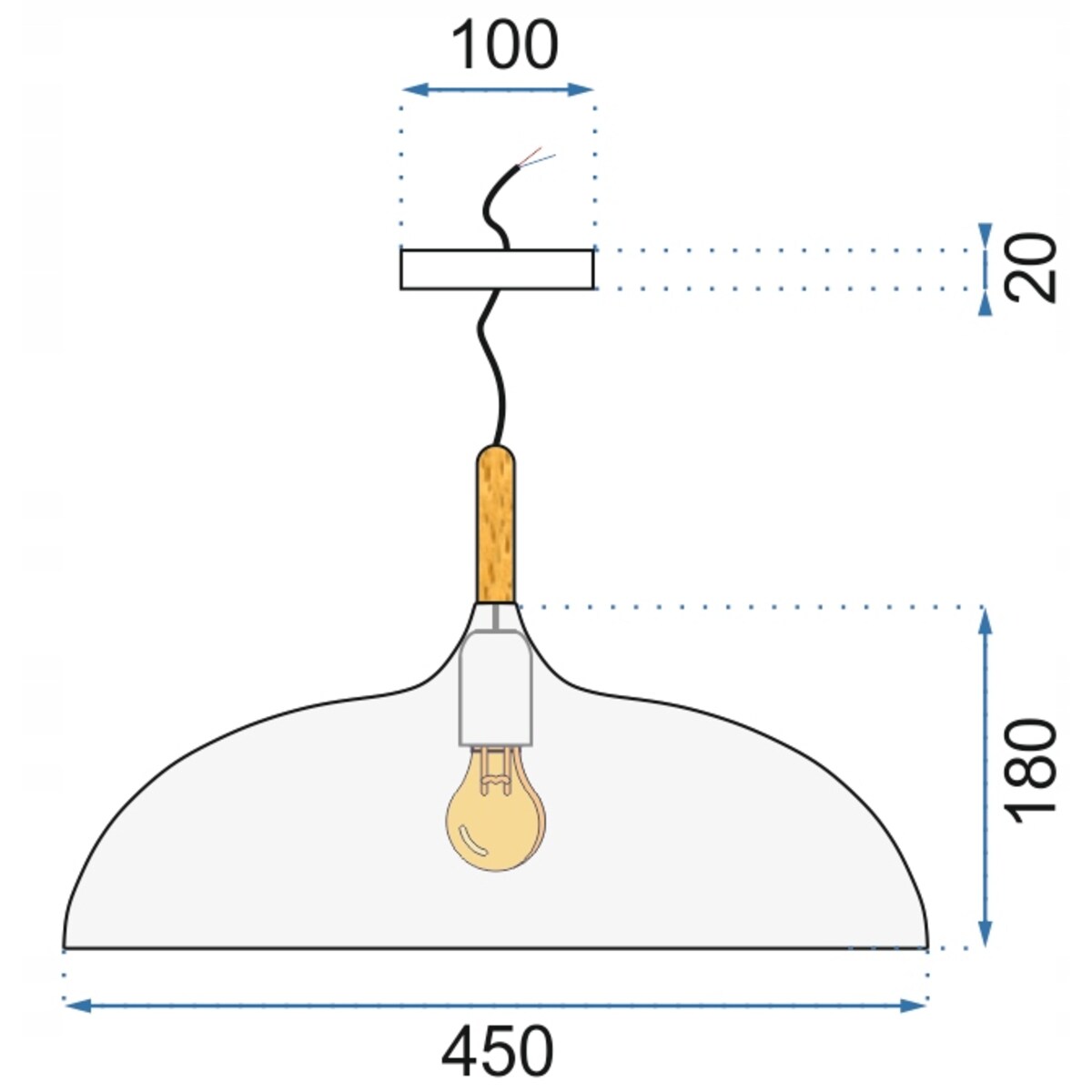 Lampa Wisząca Duża 45Cm Nowoczesna Anzo E27 Kolory