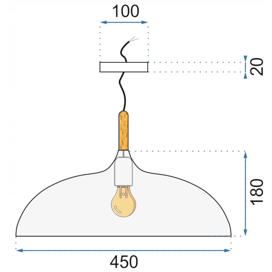 Lampa Wisząca Duża 45Cm Nowoczesna Anzo E27 Kolory