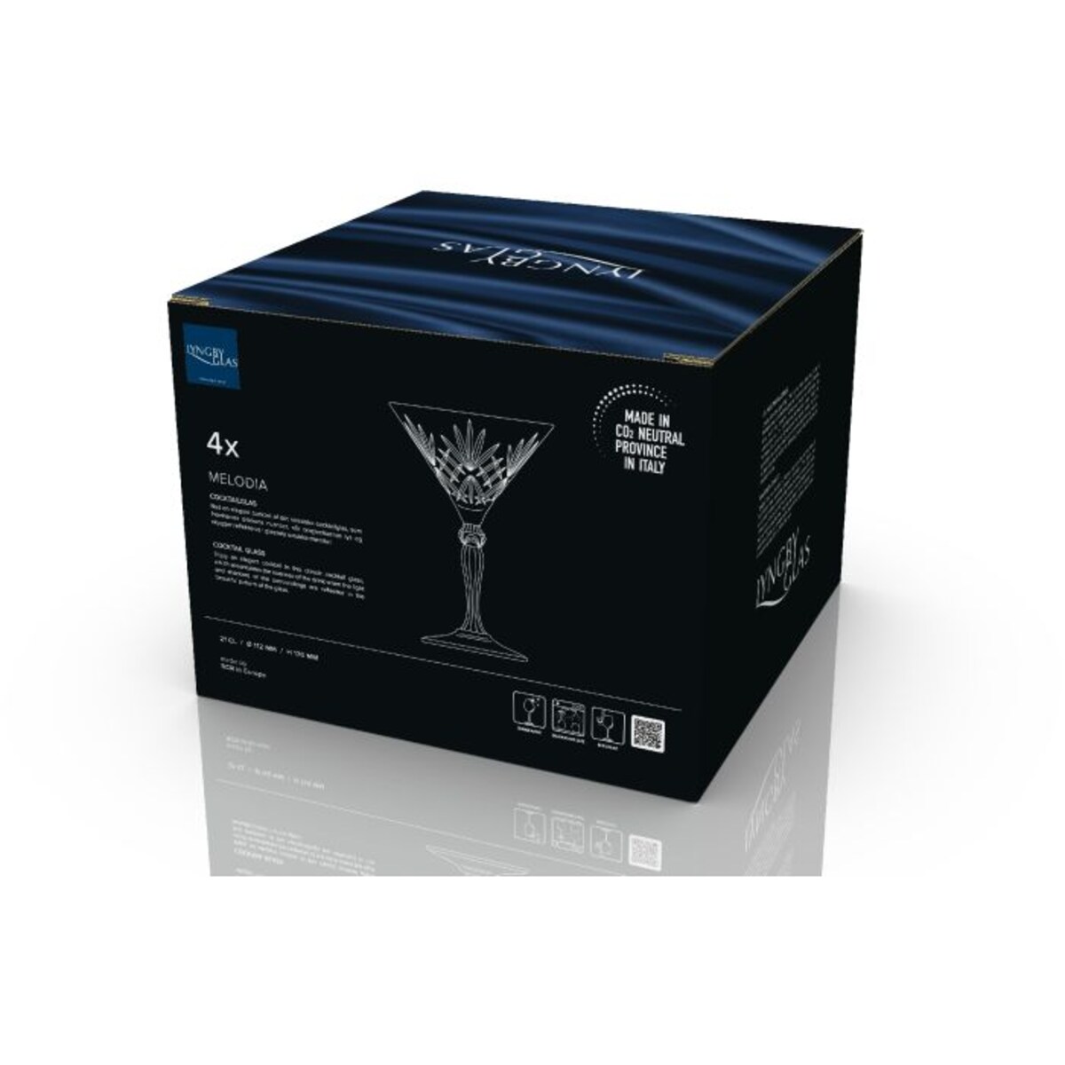 Kieliszki do martini ze szkła kryształowego Melodia 210 ml 4 sztuki 33657