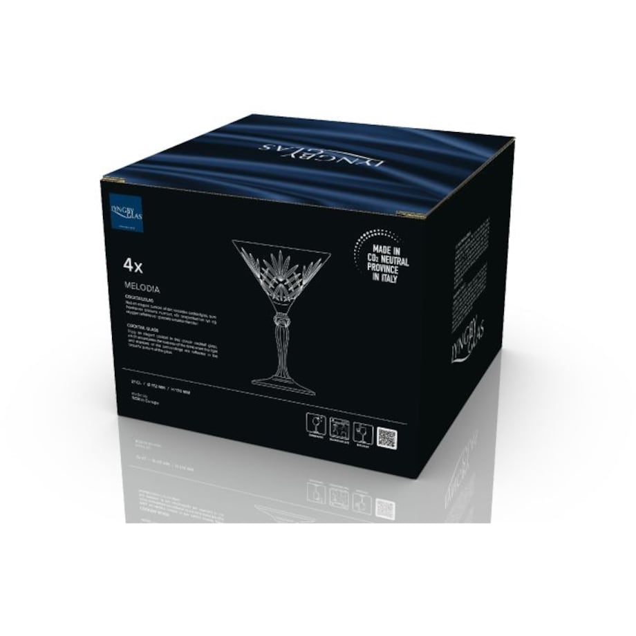 Kieliszki do martini ze szkła kryształowego Melodia 210 ml 4 sztuki 33657
