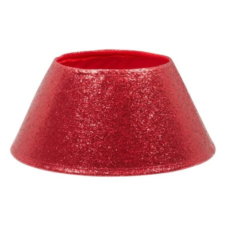 Osłona na stojak pod choinkę, czerwona brokatowa, Ø 56 cm