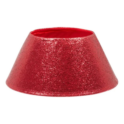 Osłona na stojak pod choinkę, czerwona brokatowa, Ø 56 cm
