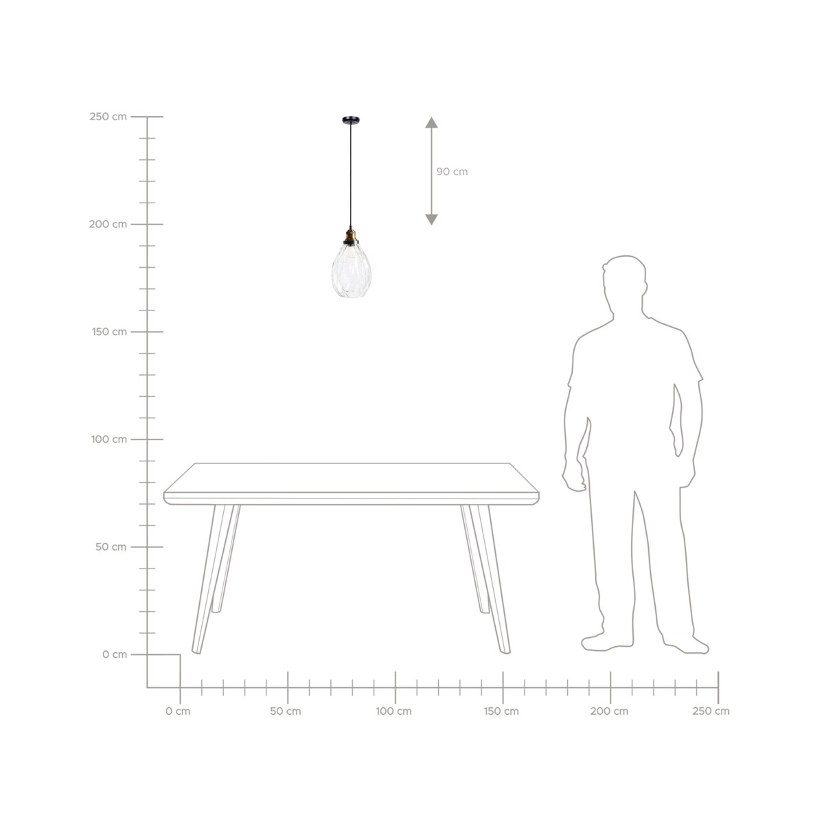 Lampa wisząca szklana przezroczysta COOSA