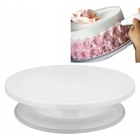 Patera obrotowa do tortów CIASTO DEKOROWANIE 27,5cm białe tworzywo koło