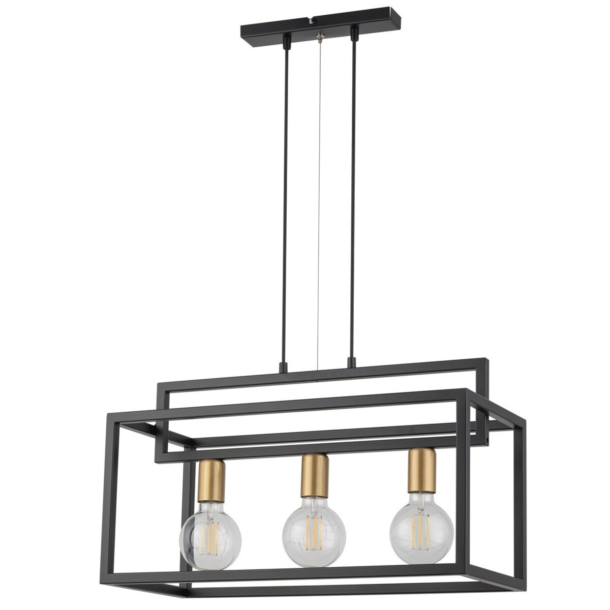 Czarna lampa wisząca Vigo industrialny zwis do sypialni