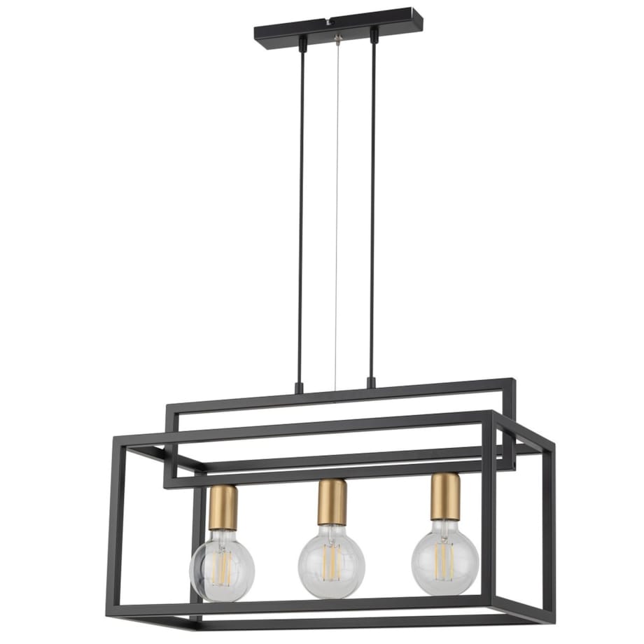 Czarna lampa wisząca Vigo industrialny zwis do sypialni