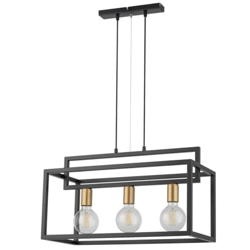 Czarna lampa wisząca Vigo industrialny zwis do sypialni