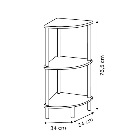 Regał narożny 76,5x34x34 cm MARCO