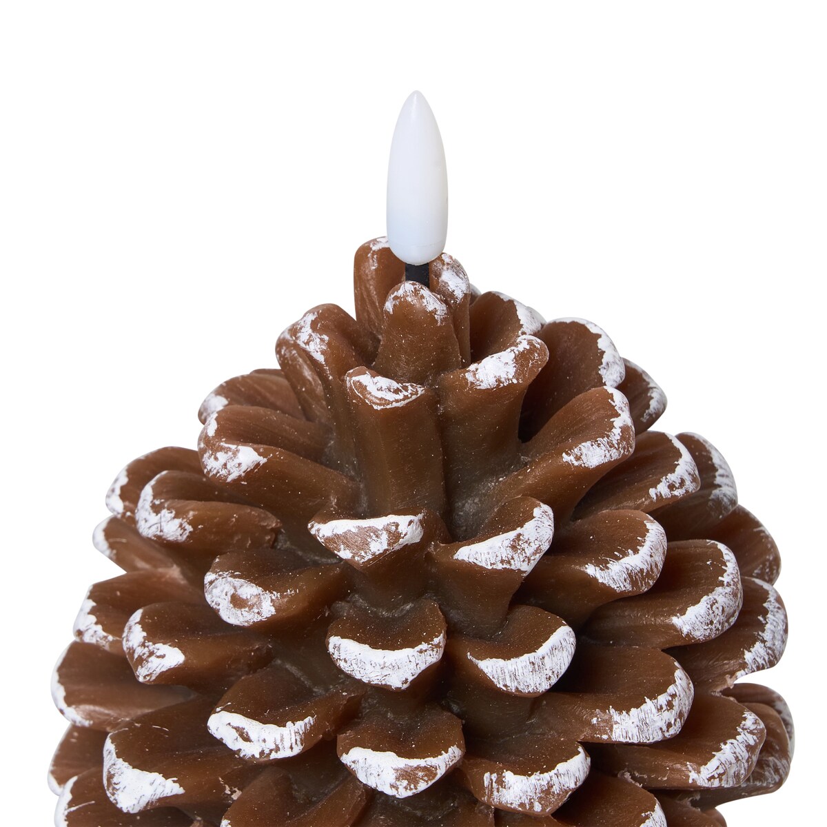 Zestaw 4 świec LED IVRESSE Szyszka 15/12 cm Brązowy