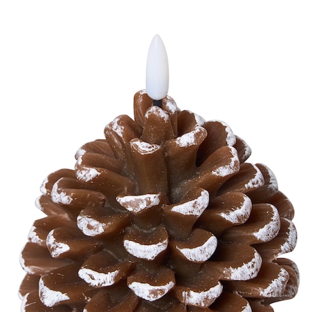 Zestaw 4 świec LED IVRESSE Szyszka 15/12 cm Brązowy