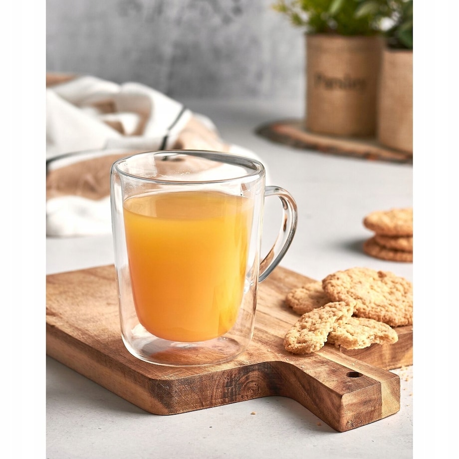 Szklanki termiczne szkło do kawy herbaty napoje 300 ml 2 szt prezent KUBEK