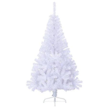 vidaXL Sztuczna choinka ze stojakiem, połówka, biała, 120 cm, PVC