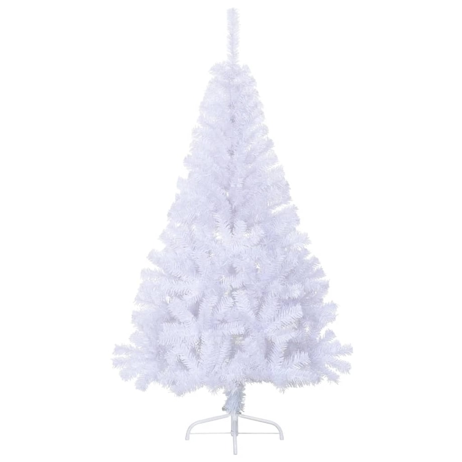 vidaXL Sztuczna choinka ze stojakiem, połówka, biała, 120 cm, PVC