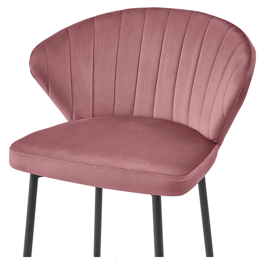 Hoker Do Jadalni Kuchni Baru Wysoki Gatta - Ciemny Róż Aksamit / Nogi Czarne