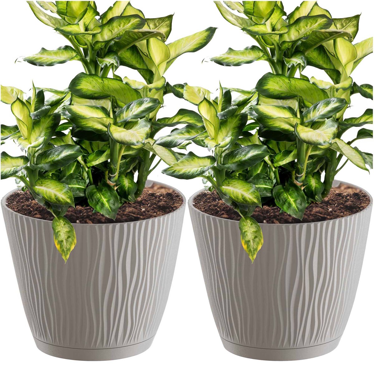 Doniczka Okrągła Z Podstawką Domowa Mocca X2