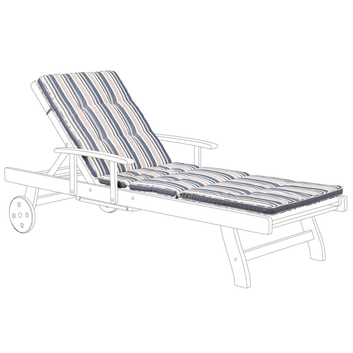 Poduszka na leżak ogrodowy TOSCANA 188 x 59 cm Niebieski