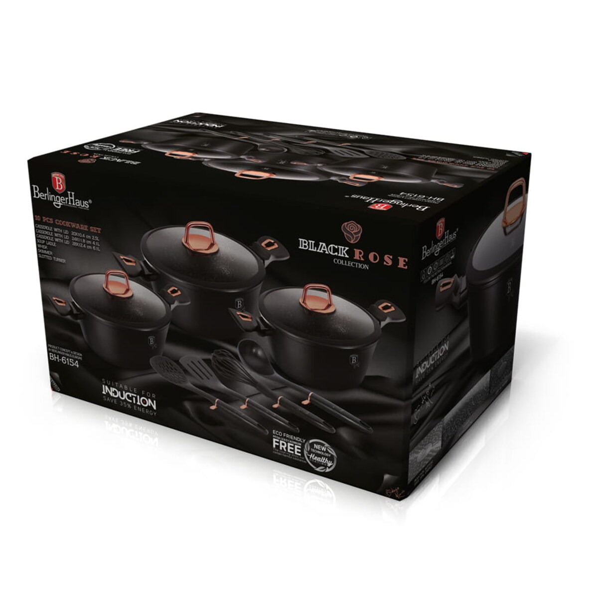 Zestaw 10 elementów garnki, akcesoria Black Rose BerlingerHaus BH-6154