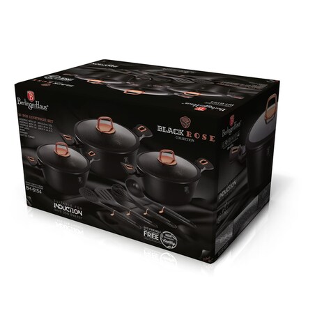 Zestaw 10 elementów garnki, akcesoria Black Rose BerlingerHaus BH-6154