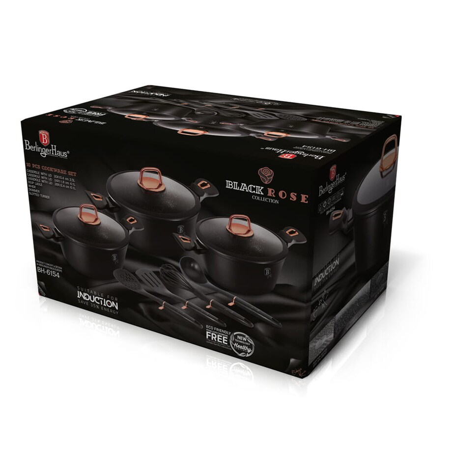 Zestaw 10 elementów garnki, akcesoria Black Rose BerlingerHaus BH-6154