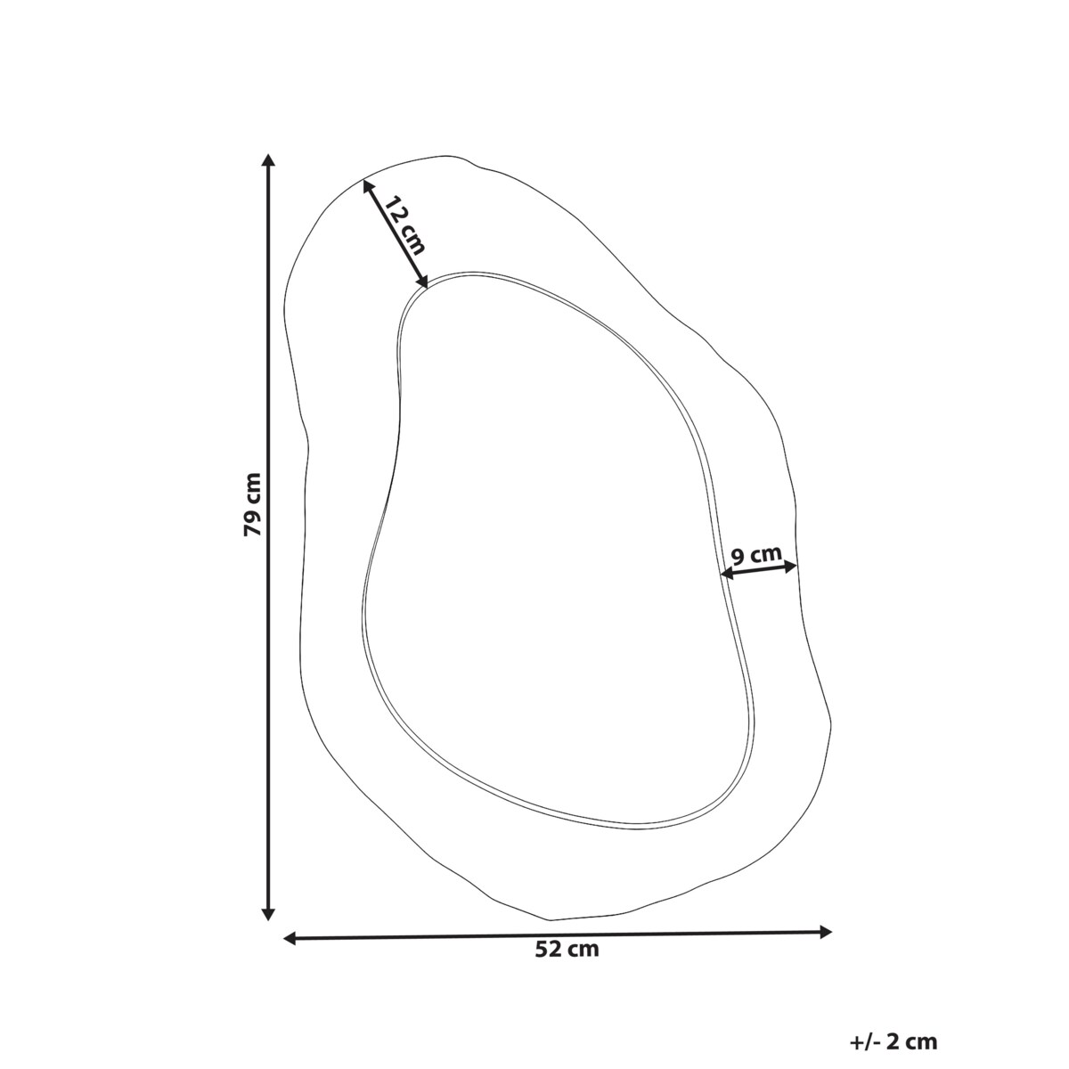 Lustro ścienne JOSSIGNY 52 cm 79 cm Złoty