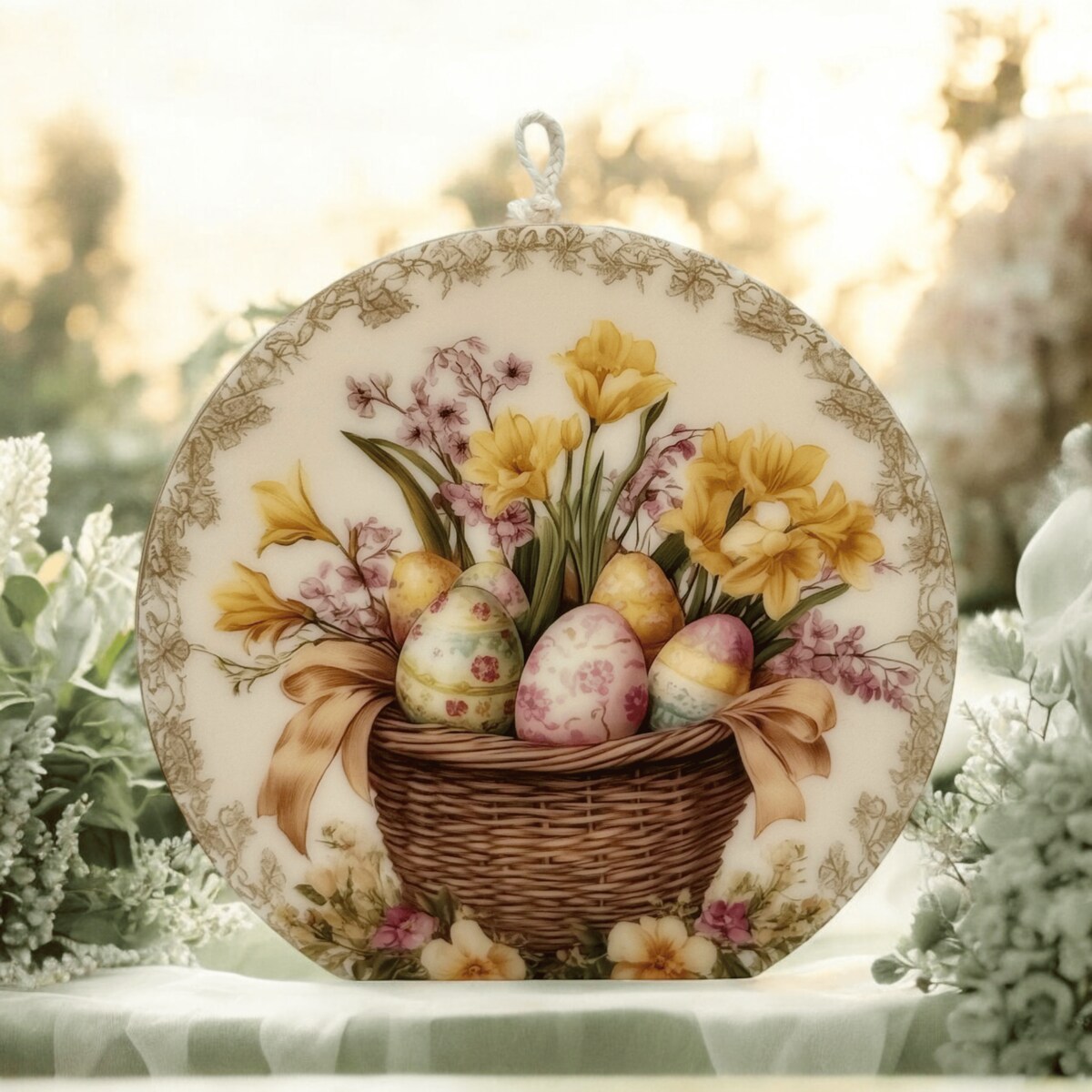 Świeca na Wielkanoc pisanki wielkanocne