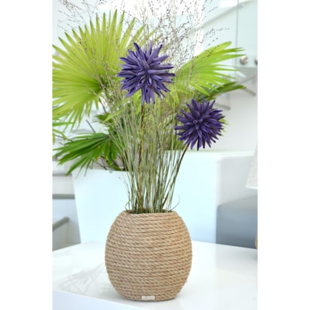 Wazon MARZENA w stylu BOHO jutowy do suszonej trawy i kwiatów * pleciony sznurek jutowy naturalny do trawy pampasowej kompozycji h 20 cm styl skandynawski