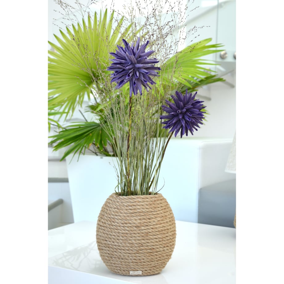Wazon MARZENA w stylu BOHO jutowy do suszonej trawy i kwiatów * pleciony sznurek jutowy naturalny do trawy pampasowej kompozycji h 20 cm styl skandynawski